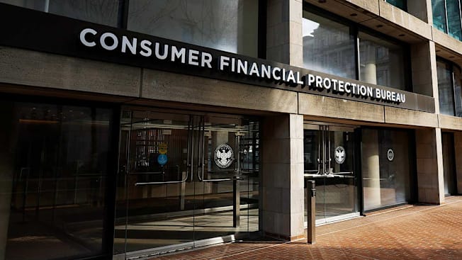 The exterior of the Consumer Financial Protection Bureau (CFPB) headquarters on February 10, 2025, in Washington, D.C.